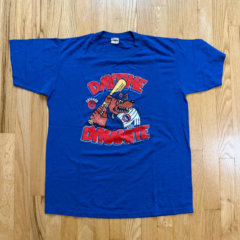 Chicago Cubs Daytime Dynamite Vintage 1990s Royal Blue Crewneck T‑Shirt
